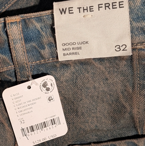 NWT* - We The Free Barrel Jeans - Mid Rise - Lost In The Desert - Size 32 - Picture 15 of 16